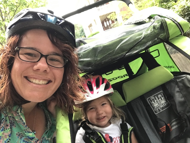 Zoe and Mommy on a bike ride